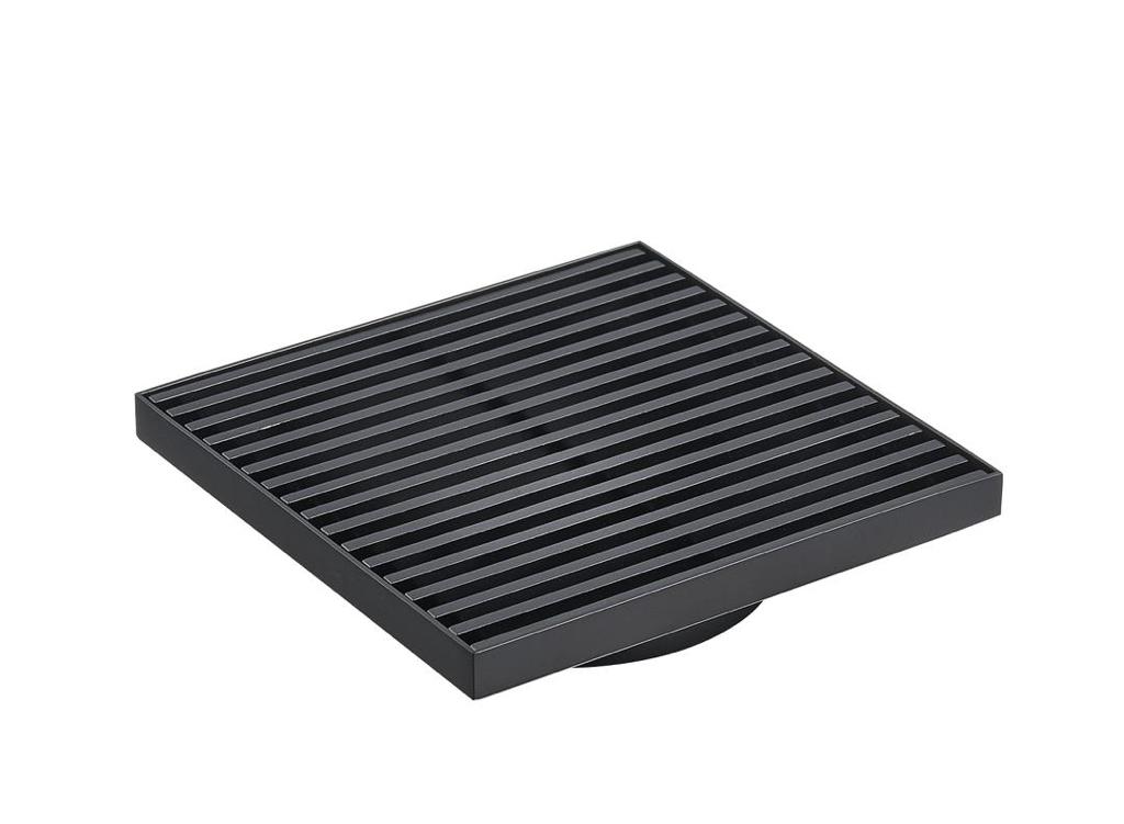 Black Square Grill Floor Drain