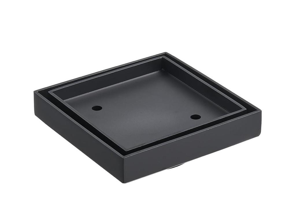 Black Square Tile Insert Floor Drain