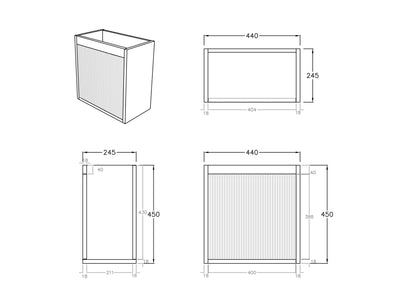 Bellevue Wall Hung Vanity (Slim) - 450mm