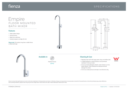 Empire Floor Standing Bath Mixer