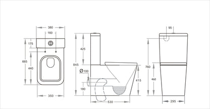 Qubist Toilet Suite Gloss Black