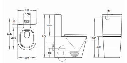 Avis Rimless Compact Toilet Suite