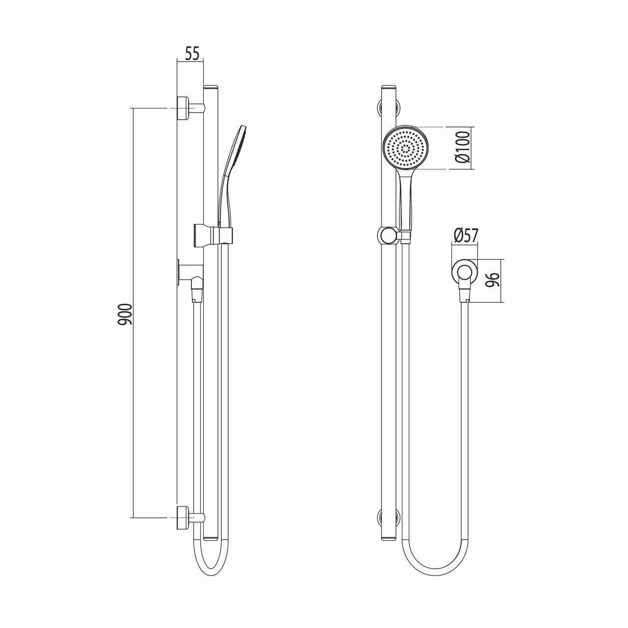 Linear Friction Slide Shower Kit