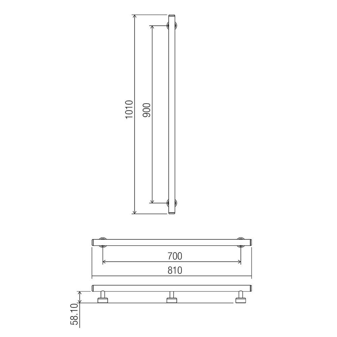 Linear Shower Recess Grab Rail Kit