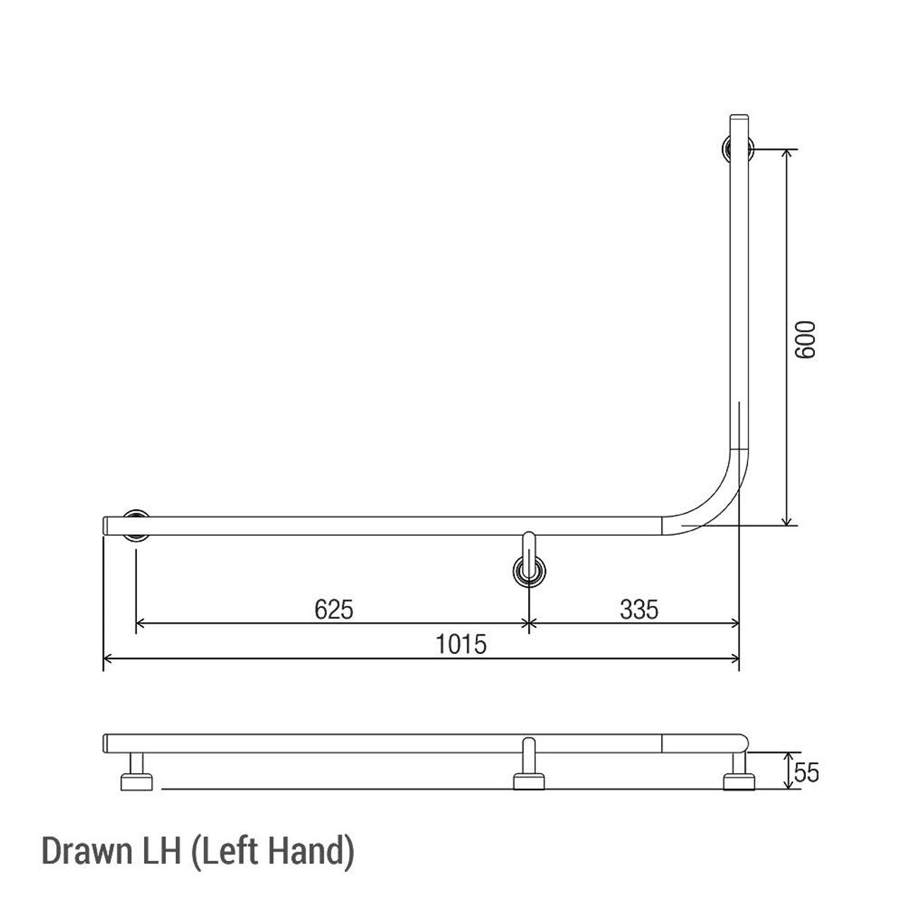 Linear 90° Ambulant & Accessible Grab Rail