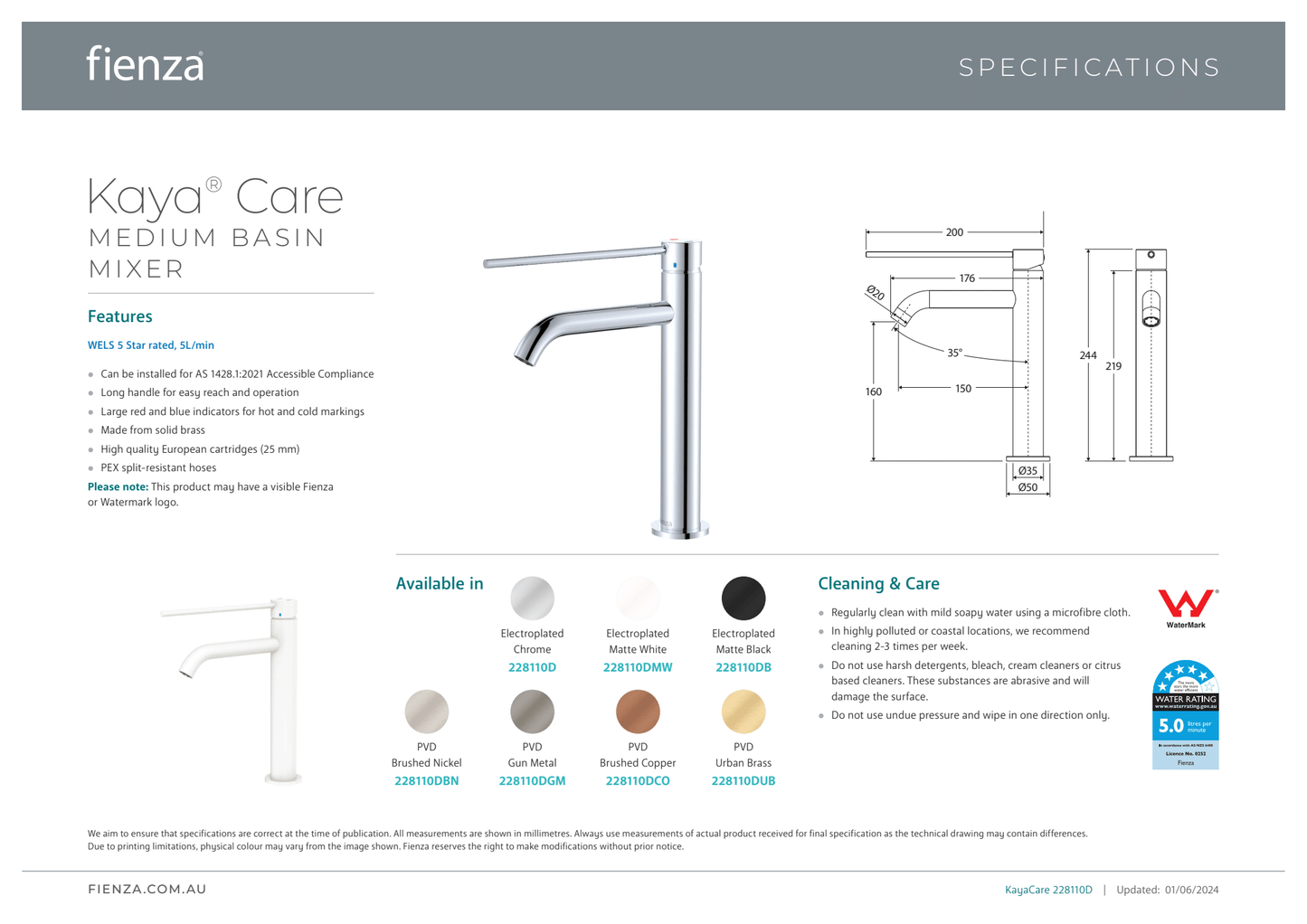 Kaya Care Basin Mixer