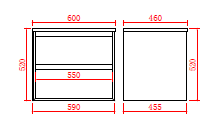 Petra Series - Colour PVC Wall Hung Vanity (SB) - 600x460x520