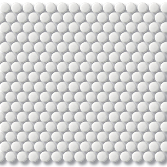 Porcelain Mosaics - Penny Round White