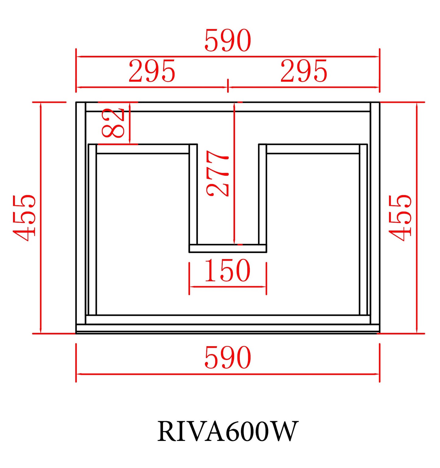 Riva Series - PVC Wall Hung Vanity (SB) - 600x460x580