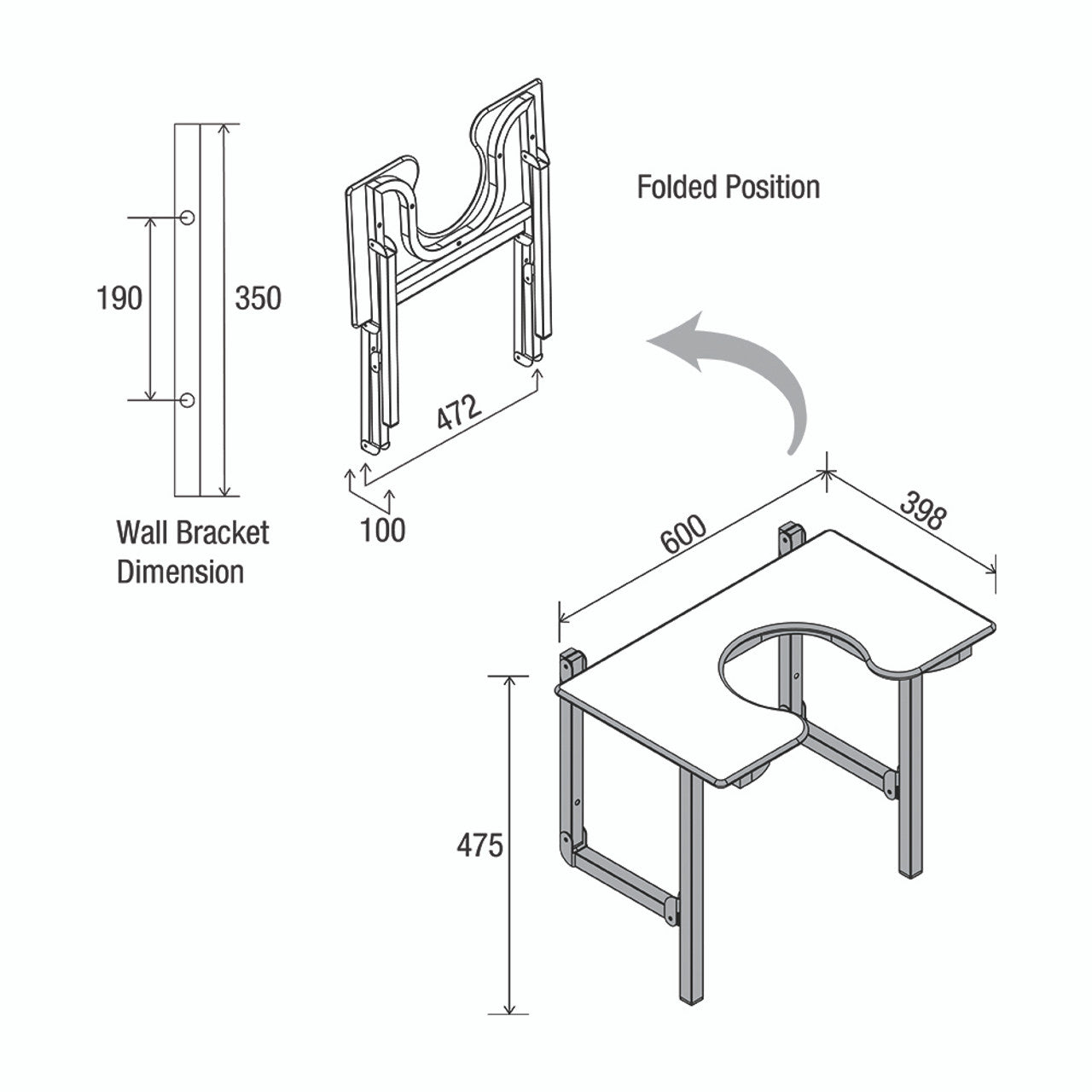 Shower Seat with Cutout