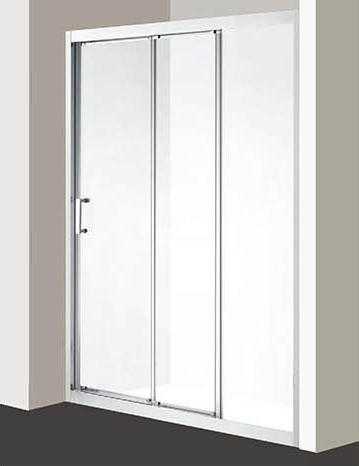 Wall to Wall Double Sliding Door Shower Screen - Chrome