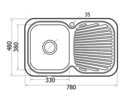 Traditionell Single Bowl Sink - 780 x 48