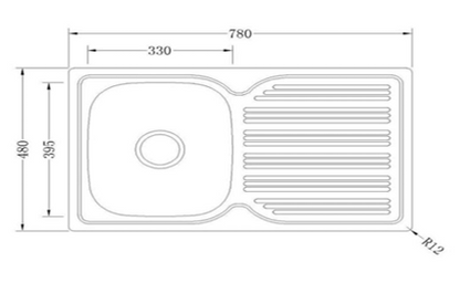 Traditionell Single Bowl Sink - 780 x 480 Square