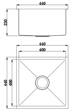 Arcko Lux Single Bowl Sink - 440 x 440