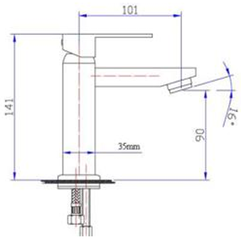 Eckig Square Sink Mixer - Slim