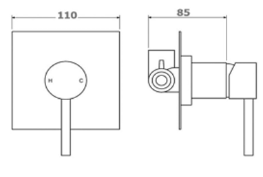 Rund Square Shower/Bath Mixer