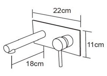 Rund Square Basin/Bath Mixer with Spout