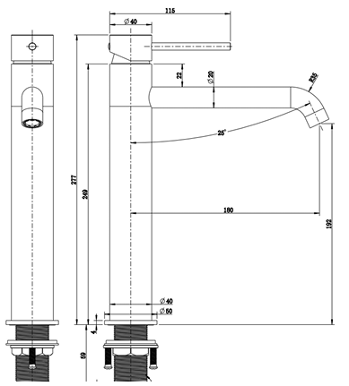 Morgan Rund Tower Basin Mixer