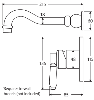 Eleanor Wall Basin Mixer