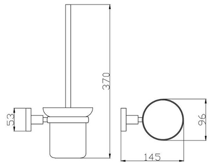 Rund Glass Toilet Brush Holder