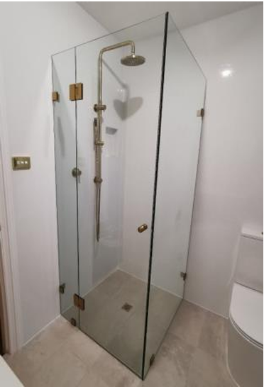 Jara Frameless Corner Shower Screen - Pivot Door