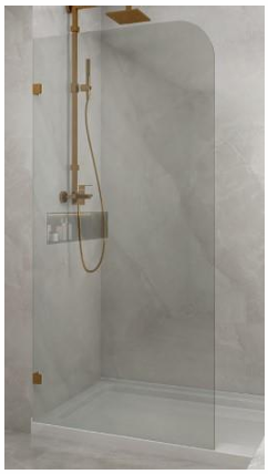 Spla Frameless Single Panel Shower Screen - Curved Edge