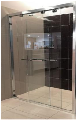 Marini Semi Frameless Wall to Wall Shower Screen - Sliding Door