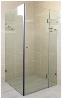 Frameless Corner Shower Screen - Open Door