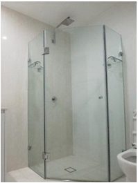 Frameless Diamond Shower Screen - Open Door