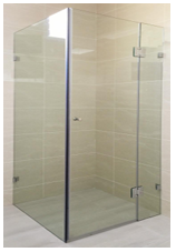 Frameless Corner Shower Screen - Open Door