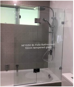 Frameless Bath Screen Shower Screen - Open Door