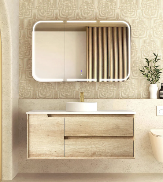 Natural Oak Byron Single Bowl Vanity - 1200x460