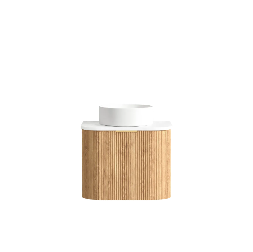 Bondi Woodland Oak Fluted Curve Vanity - 600x450