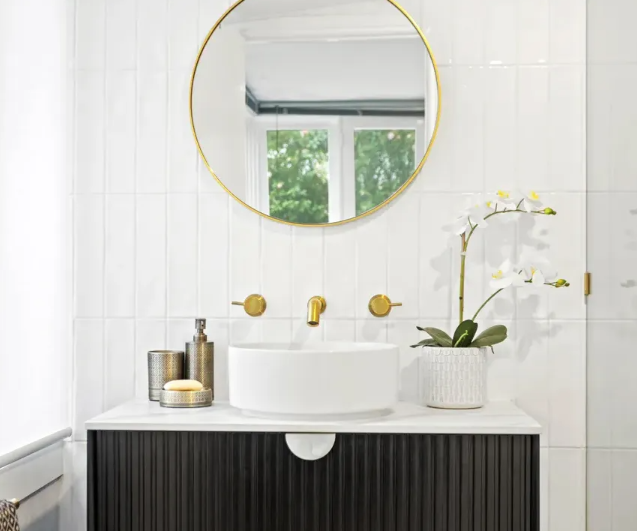 Marlo Matte Black Wave Board Vanity - 900mm