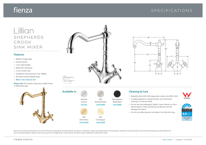 Lillian Shepherds Crook Sink Mixer