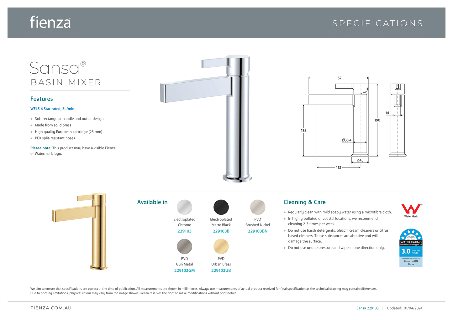 Sansa Basin Mixer