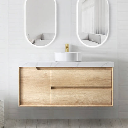 Natural Oak Byron Single Bowl Vanity - 1200x460