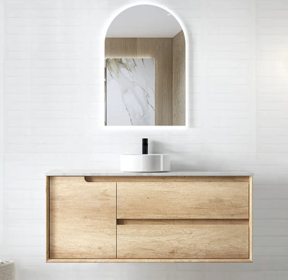 Natural Oak Byron Single Bowl Vanity - 1200x460