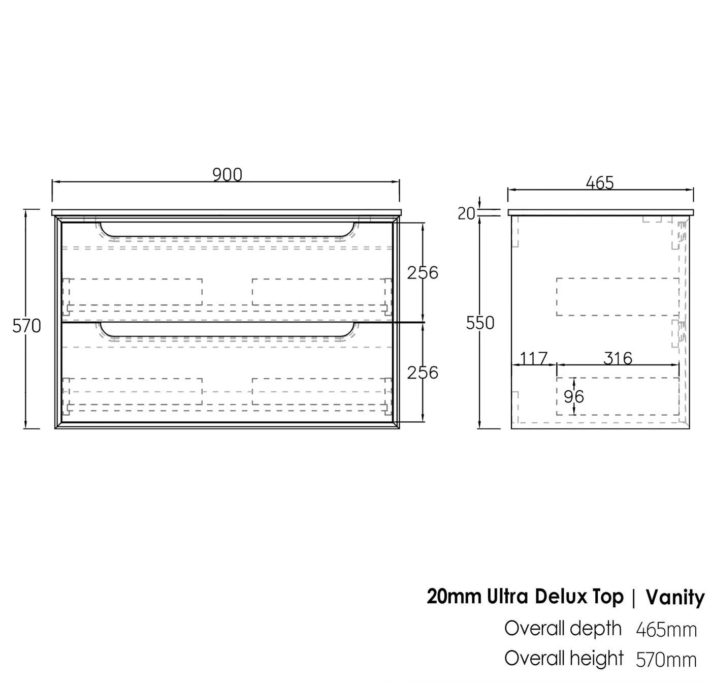 Natural Oak Byron Vanity - 900x460