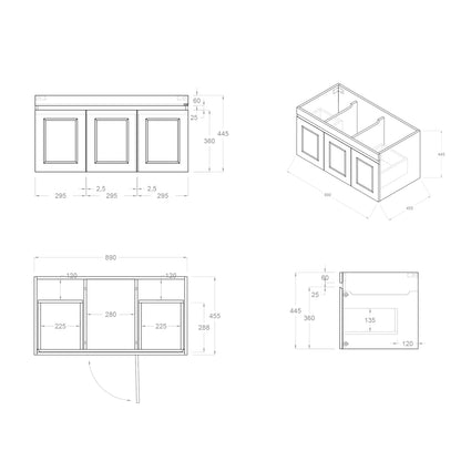 Hampton Matte White Mark II Vanity - 900x460