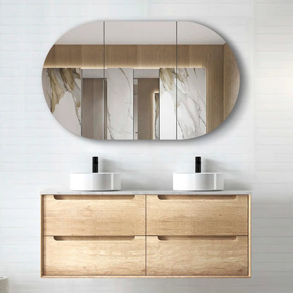 Natural Oak Byron Double Bowl Vanity - 1200x460