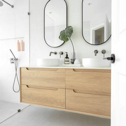 Natural Oak Byron Double Bowl Vanity - 1200x460