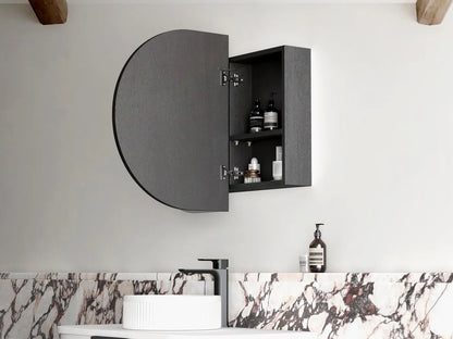 LED Bondi Black Oak Shaving Cabinet - 900x600