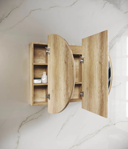 LED Bondi Natural Oak Shaving Cabinet - 1200x750