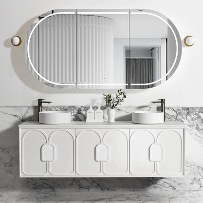 Laguna Matte White Vanity - 1800x460