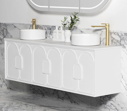 Laguna Matte White Vanity - 1800x460