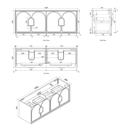 Laguna Matte White Vanity - 1500x460