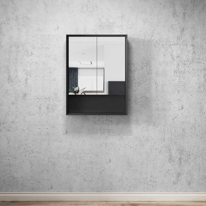 Marlo Matte Black Shaving Cabinet - 600x800