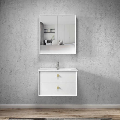 Boston Matte White Shaving Cabinet - 750x800