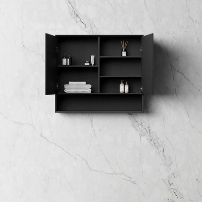 Marlo Matte Black Shaving Cabinet - 900x800